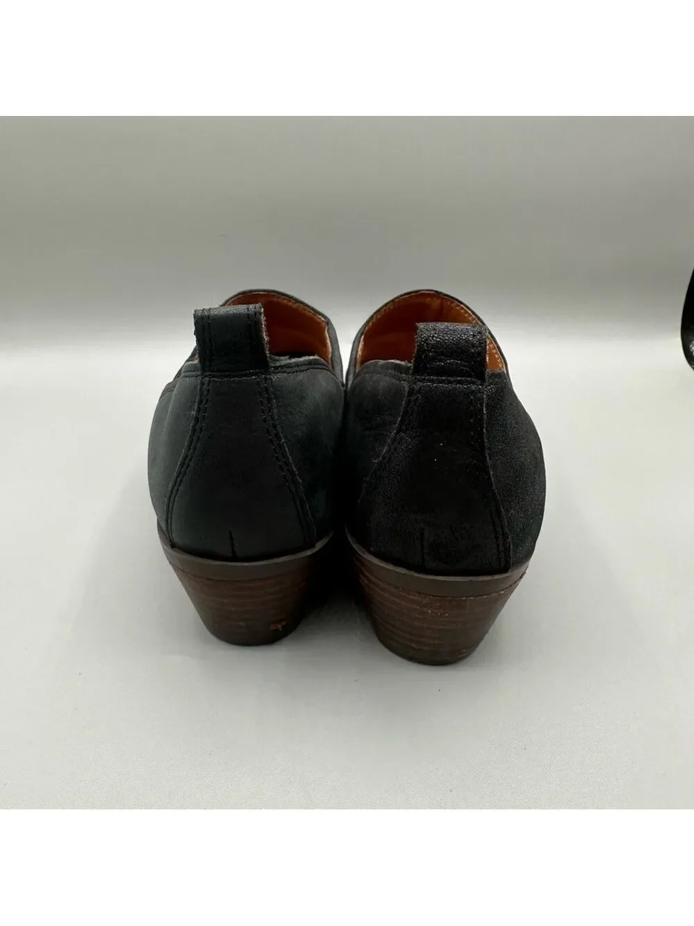 Lucky Brand Womens Morriah Leather Heeled Loafers Booties Black Size 6.5